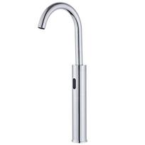 Bathroom High Arc Brass Body Automatic Sensor Cold & Hot Water Tap Washbasin Basin Art Basin Sensor Faucets Mixer Sink Tap (as the picture,Chrome)