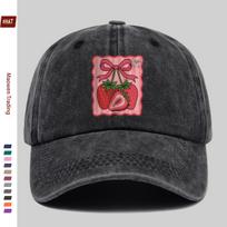 pc Strawberry Print Trucker Hat for Men  Women  Adjustable Snapback Cap with Strawberry Lightweight Vintage Washed Baseball 1pc