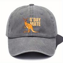 Australian Kangaroo Baseball Cap  with Kangaroo  GDay Mate Text Lightweight Breathable Hat for Travel Outdoor Everyday