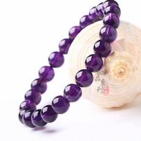 8mm Genuine Natural Round Crystal Buddha Beads Beads Jewelry Amethyst Bracelet violetinė