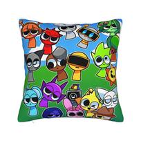 Sprunki Characters Game Square Pillow Case  Cushion Cover Fashion Zipper Decorative Pillowcase for Sofa 45*45cm 40x40cm