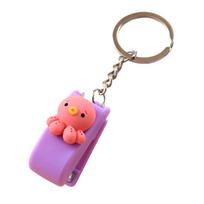 Pocket Sized Stapler Keychain 20 Sheets Capacity Portable Tiny Cartoon Metal Stapler With Keyring For Offices School