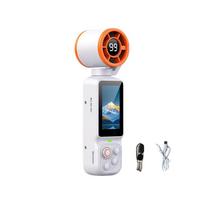 2 in 1 1080P Gimbal Camera with Fan 180° Handheld Pocket Camera Rotatable HD Vlog Camera with Cooling Fan Portable Action Cam balta