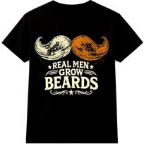 Beard T Shirt Funny Real Men Grow Beards Moustache Barber Life Graphic Tee XXL