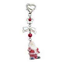 Fashionable Plush Santa Clauses Key Accessory With Star Bowknot Christmas Charm for Handbags and Wallets Decoration 1