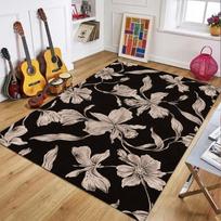 Nuotaikingas vienspalvis orchidėjų rašto kilimas, tamsus gėlių rašto grindų kilimas svetainei, miegamajam, patvarus, neslystantis, plaunamas kilimėlis 40X60CM