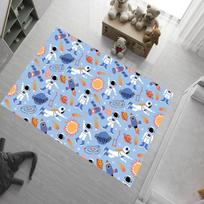 3D Astronautas Kosmosas Vaikų Plotas Kilimas Animacinis Raketos Planetos Spaudinys Kilimas Minkštas Neslystantis Plaunamas Grindų Kilimėlis Berniukų Miegamojo Žaidimų Kambariui 40X60CM