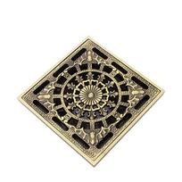 Antikvarinis žalvarinis grindinio dušo latakas su apsauga nuo kvapų, rankomis drožinėtas, skirtas vonios praustuvui, aukščiausios kokybės vario gaminys (Silver,Brass) sidabras