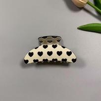 Advanced sense curved black love grab clip, simple temperament two-color hair grab, suitable for medium and long hair, commuting disc hair god dramblio kaulas