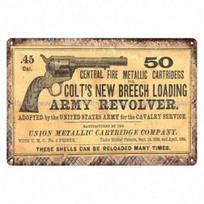 Metal Sign Wall Art Vintage Revolver Colt Saloon Bar Garage Decor