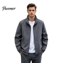 Windproof Athletic Sport Coats Men Windbreaker Jacket, Waterproof Stand Collar Coat, Casual Zip-up Spring Autumn Outerwear Jacket with Zippered M tamsiai pilka spalva