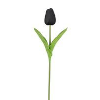 Artificial Black Tulips - 18 Realistic Scented Faux Flowers for Home Party Decor, Black Floral Arrangements, Gothic Wedding Bouquets One Size