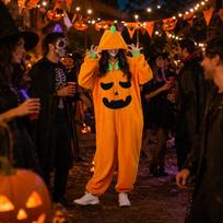 Funny Pumpkin Halloween Costume for Adults Kids Party Dress Up and Cosplay XL
