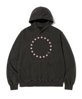 Escape From Ring Star Print Pigment Hoodie Charcoal M