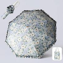 Ultra-light Triple Fold Flower Sunny Umbrella UV Protection Umbrella  Sun Protection mėlyna