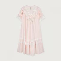 Lunaluz Women S Dreaming V Neck Short SleeVe dreSS pajamaS Pink/free