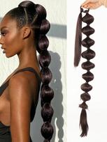 Sintetiniai plaukų priauginimai burbuliukai surišti į uodegą Afro burbuliukai ilga uodega, 30 colių apvynioti Žibinto ponio uodegą moterims, naudojami kasdien 30inch