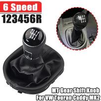 For VW Touran 2003-2010 Caddy MK2 2004-2009 Unique Stylish 5/6 Speed Gear Shift Knob Gearstick Gaiter Boot 6 Speed