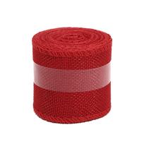 5M/Roll Burlap Ribbon 6cm Colorful Natural Jute Ribbon Jute Fabric Trims Ribbon for DIY Christmas Wrapping Crafts Wedding Decor 6X500 CM raudona