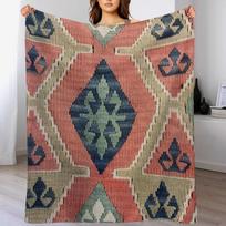 Decorative Kilim Navaho Weave Woven Textile Throw Blanket Durable Warm Blanket for Daily Home Use 102x76cm(40x30in)