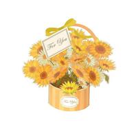 Gift 3D Pop Up Pop Up Flower Basket Card Simple 3D Design 3D Card Flower Basket 3D Greeting Card Mothers Day