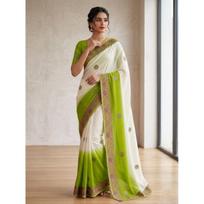 NEW ARRIVAL | Dual Tone Designer Star Georgette Silk Saree with 3D Artistry