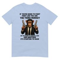 Fight Like The Third Monkey Noah Ark Rain Funny TShirt S