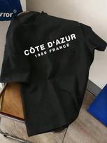Cte D Azur 1980 France Simple Letter Graphic Tshirt Unisex Y2k Minimal Vacation Unisex Short Sleeve Casual Soft Cotton Daily Tops S