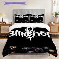 Slipknot Dark Metal Band Three-piece set (1 * duvet cover + 2 * pillowcase, without core) 2D Flat Duvet cover and pillowcase Christmas birthday gift 135x200cm