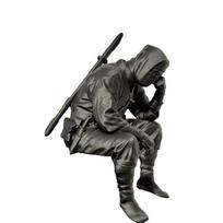 1Pc Japanese Seated Figurine 3D Printed Sad Healing Guardian Statue Wall Hanging Ornament Creative Desktop Home Office Decor