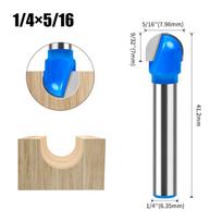 1/2  Shank Double Arc Round Bottom Wood Router Bit Grooving Curved Line Molding With Trimmer Engraving Machine Milling Cutter