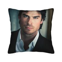 Damon Salvatore The Vampire Diaries Pillowcase Soft Fabric Cushion Cover Ian Somerhalder Pillow Case Cover Home Zipper 40X40cm 30x30cm