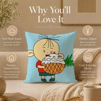 Cartoon B-Big Ear TutuS Cushion Cover Double-Sided Printed Pillow Cover Hypoallergenic Dust-Mite Proof 30x30cm