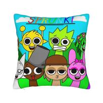 Games Sprunki Pillowcase Polyester Cushion Cover Decorative Cartoon  Pillow Case Cover Home Zipper 18' 40x40cm