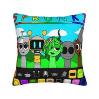 Sprunki Game Square Pillow Cases Cartoon Song Cushion Cover Funny Zippered Decorative Pillowcase for Home 45*45cm 40x40cm