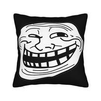 RAGE COMIC Trollface Square Pillow Case  Cushion Cover Creative Zippered Decorative Pillowcase for Sofa 40*40cm 40x40cm