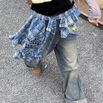 Hip-hop Lace Up Hip Scarf Shirt Extender Ruffled Edge Waistband  Waist Accessories mėlyna