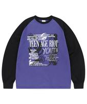 Maha Grid Youth Raglan Ls Tee Purple(Mg2Esmt566A) Purple/Xl