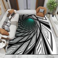 3D Vortex Illusion kilimas įėjimo durų grindų kilimėlis Abstraktus geometrinis optinis kilimėlis Neslystantis grindų kilimėlis svetainės dekoro kilimėlis 40x60CM