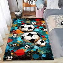 3D futbolo kamuolio kilimas svetainės grindų kilimėlis neslystantis miegamojo durų kilimėlis skalbiamas namų prieškambario dekoratyvinis kilimas vaikų žaidimų aikštelės kilimas 40x60CM