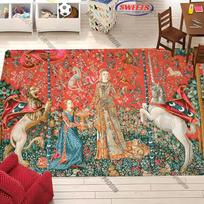 Viduramžių Klasika 'Dama ir Vienaragis' Spausdintas Kilimas Naujas Leidimas!Svetainės Miegamojo, Biuro Zonų Kilimas, Patvarus Kilimėlis Dovana 40cm x 60cm