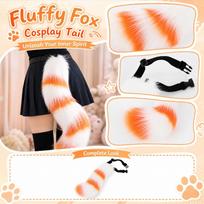 Plush Furry Animal Tail Costume Accessory for Halloween Party One Size oranžinė