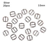 Itin maža 4 spalvų trišakė sagtis „pasidaryk pats“ lėlių sagties lėlių krepšių priedai rašto diržo sagos 3.5mm 20pcs sidabras