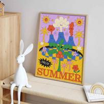 Diamond painting kit. full diamond round mosaic summer beach palm tree volcano handmade. home decoration gift Round 20x30cm