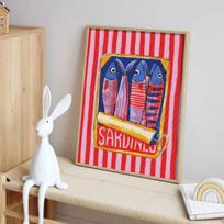 Deimantinės tapybos rinkinys sardinės žuvies skardinė retro menas. pilnas deimantinis apvalus mozaikinis rankų darbo. namų dekoravimo dovana Round 20x30cm