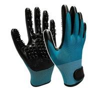 Hyra Pet Hair Remover Glove Gentle Pet Grooming Glove Brush Deshedding Glove Massage Mitt with Enhanced Five Finger Design (Turquoise,M) turkis