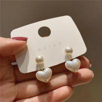 Pink Tulip Imitation Pearl Earrings Rose Color Flower Two Ways To Wear Ear Studs for Girls Daily Wear Women Ear Piercings Gifts