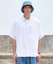 Minimal Project Oversized Linen Short Sleeve Shirt Mls221 [White] White/M