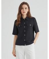 Misens Double Pocket Short Sleeve Blouse_Mb45Blm183Z Khaki(Kh)/5(55)