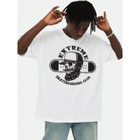 European sizes Men'S Skateboarding Club T-Shirt in White, a Limited Edition Piece. This Fashionable Top Features Prints, Relaxed Fit S balta